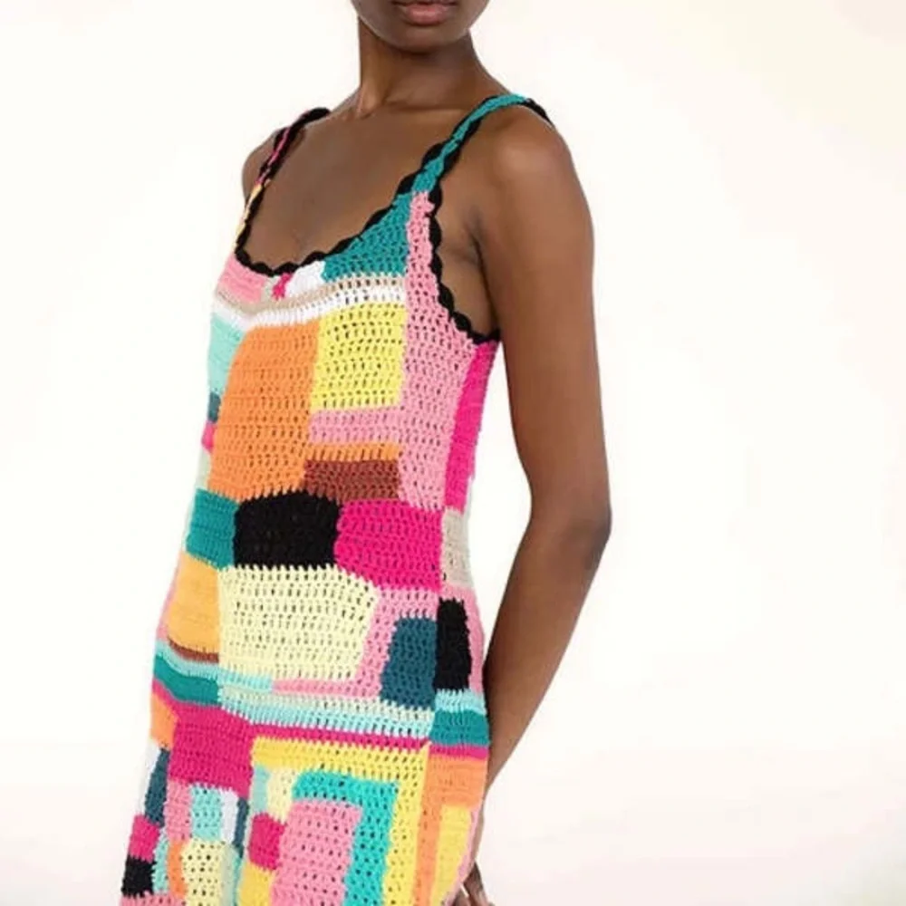 Tach Clothing Multicolor Meryl Crochet Mini Dress - Picture 4 of 9